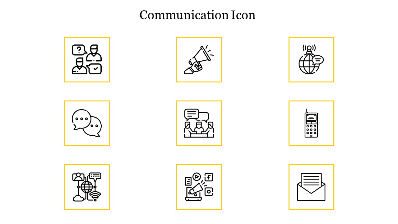 Innovative Communication Icon PPT Design